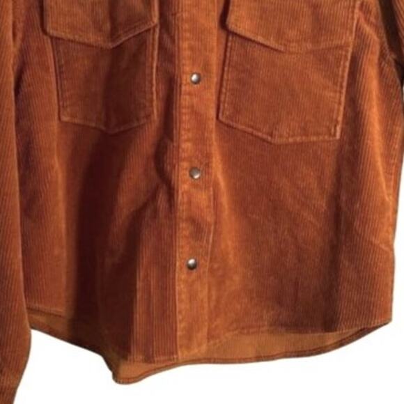 Sanctuary Womens Corduroy Shirt Size S Brown Snap Front Relaxed Shacket NWT - Picture 3 of 7